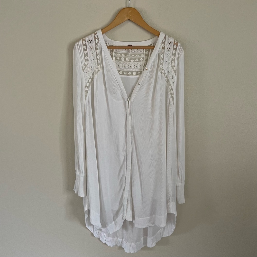 Free People Boho Peasant Tunic Dress White Size XS